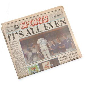 Vintage 1991 Toronto Star Blue Jays Sports Section Classifieds Baseball Retro